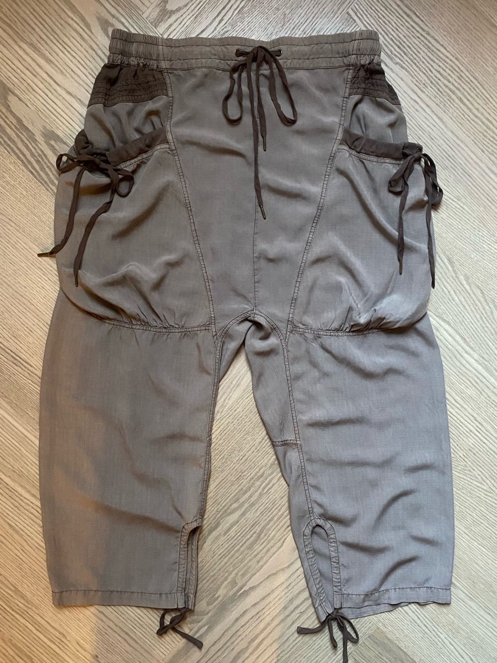 Anthropologie Brown Drawstring Cargo Capris